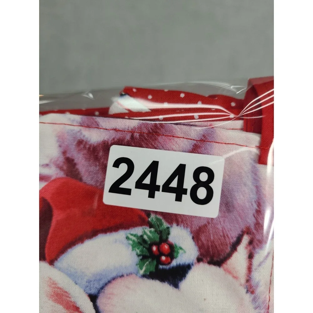 Handmade Apron Pigs In Christmas Santa Hat Poka Dots‎ Adjustable